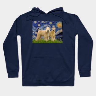 Starry Night Adapted to Include Two Soft Coated Wheaten Terriers Hoodie